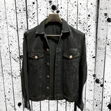 Skeleton Varsity Jacket Long Sleeve Autumn and Winter Punk Men's Denim Jacket