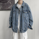 Denim Varsity Jacket Fall Denim Jacket Men's All-Matching Work Clothes Jacket