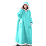 Hoodies Blankets Large Pocket Lazy Blanket Fleece Lamb Wool Bathrobe