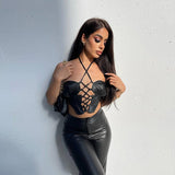 Music Festivals Rave Outfits Girls Tops Winter Sexy Backless Slim Fit Vest