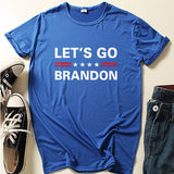 Let'S Go Brandon T Shirt English Letter Pattern Short Sleeve T-Shirt