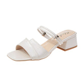 Nude Block Heel Peep Toe Sandals