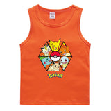 Children Pokemon Pikachu T Shirt Cotton Leisure Sports Sweat-Absorbent