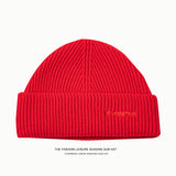 Toboggan Hat Knitted Hat Women's Autumn and Winter Casual Embroidery