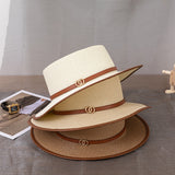 Italian Fedora Hats Short Brim Straw Hat Women's Summer Top Hat
