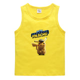 Children Pokemon Pikachu T Shirt Cotton Leisure Sports Sweat-Absorbent Vest