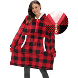 Hoodies Blankets Zipper Hooded Lazy Blanket Men and Women Can Wear Home Casual Plush Sweater