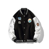 Yellow Varsity Jacket Autumn Men's Labeling Embroidered Coat Pilot Jacket Top
