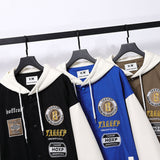 Baby Blue Varsity Jacket Vintage Baseball Uniform Hooded Jacket Men 'S Embroidery Multi-Color Coat