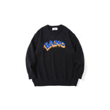 Mens Fall Outfits Retro Alphabet round Neck Knitted Jacket Oversize Pullover Sweater for Men and Women