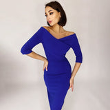 Winter Formal Dresses Spring/Summer Cross V-neck Workplace Ol Advanced Sheath Dress