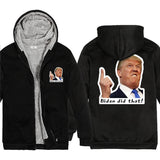 Let's Go Brandon Hoodie Pattern Unisex Thickened Hooded Zipper Sweatshirt