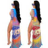 See through Pants Suit Women's Sexy Mesh Swimsuit One-Piece Coat