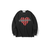 Mens Fall Outfits Long-Sleeved T-shirt Men And Women Style Couple Wear Loose Love Printed Crew Neck Top Spring