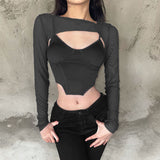 Music Festivals Rave Outfits Girls Tops Winter Women's Clothing Backless Slim Fit Vest round Neck