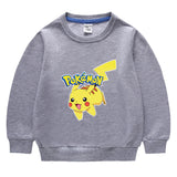 Children Pokemon Pikachu Hoodie Men and Women Baby Cotton Top