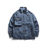 Yellow Varsity Jacket Autumn Stand Collar Jacket Loose Casual Long Sleeves Coat All-Matching Top for Men