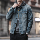 Paisley Denim Jacket Men's Denim Coat Slim Fit Jacket for Men Autumn