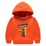 Children Pokemon Pikachu Hoodie Autumn and Winter Boys and Girls Children Fleece-Lined Long Sleeve