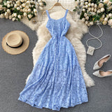 Summer Wedding Guest Dresses Lace Dress Sexy V-neck Backless Sleeveless Suspender Dress Maxi Dress