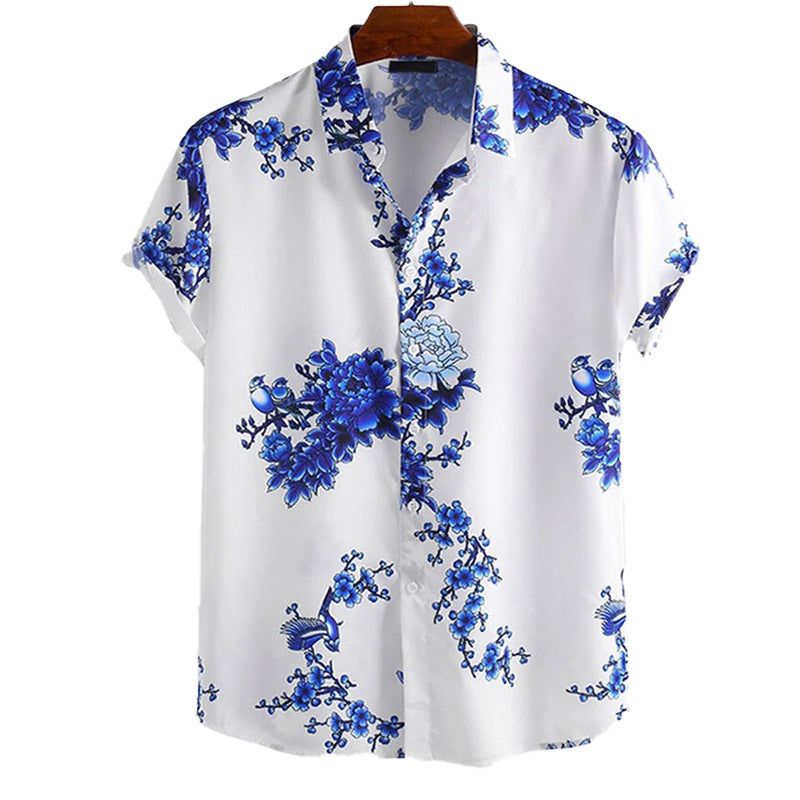 Men Hawaii Shirts Summer Casual Beach Short Sleeve Shirt