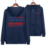 Let's Go Brandon Hoodie English Letters Fashion Hooded Zipper Sweatshirt