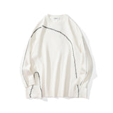 Mens Fall Outfits Solid Color Retro Idle Style Loose Hiphop Couple Sweater