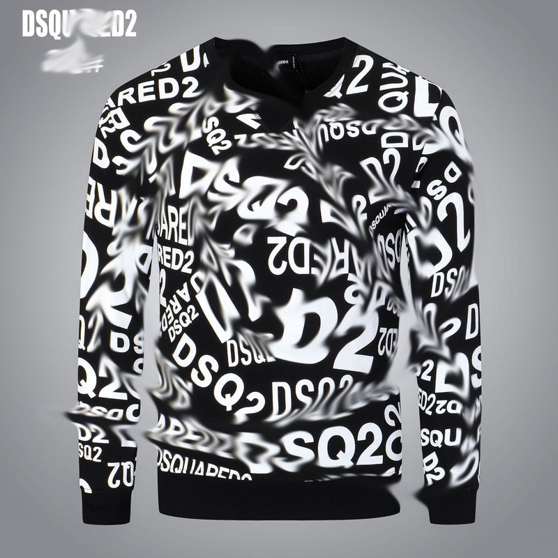 Dsq2 Hoodie DSQ Lian D2 Autumn and Winter Printing Sweater Trendy Men