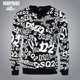 Dsq2 Hoodie DSQ Lian D2 Autumn and Winter Printing Sweater Trendy Men