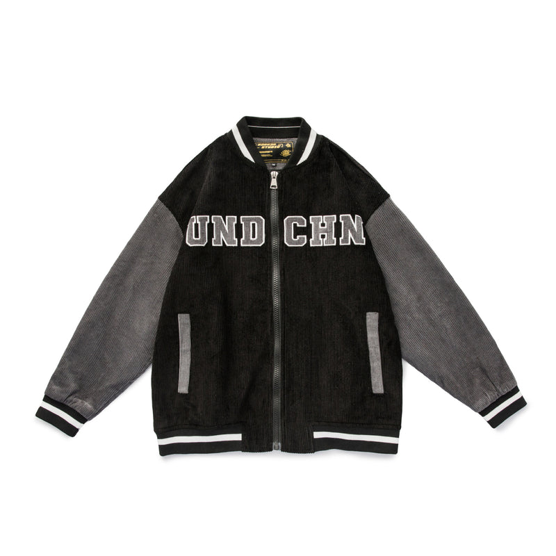 Brown Varsity Jacket Fall Color-Blocking Jacket Men's Loose Fashion Hip Hop Letter Printed Baseball Uniform Coat