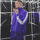 Palm Angels Sweatshirts Angel Black and White Striped Stand Collar Jacket Men's Sports Jacket