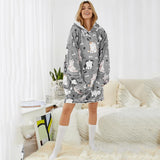 Hoodies Blankets Cartoon Pattern Printing Lazy Blanket Casual