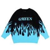 Mens Fall Outfits Men's Couple's Full Printed Crew Neck Pullover Sweater Knitted Top