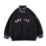 Beige Varsity Jacket Letter Embroidered Baseball Uniform Men's Autumn I Street Trend Loose Stand-up Collar Jacket