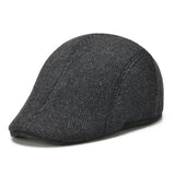 Check Beret Hat Autumn and Winter Check Middle-Aged and Elderly Men and Women Hats for the Elderly