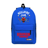 Stranger Things Hellfire Club Backpack Plaid Canvas Backpack Student Backpack