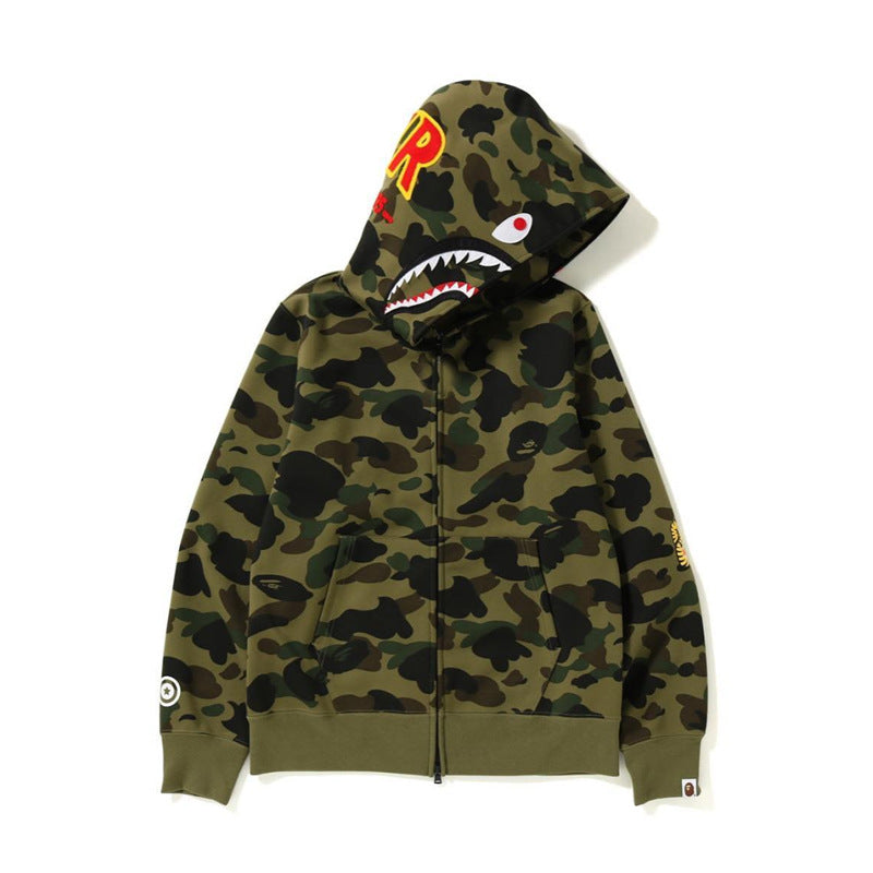 WGM Closing Sweater Men's Hooded Zipper Camouflage Casual Flyaway Jacket