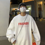 Men Sweatshirts Autumn Crew Neck Sweater Men's Loose Printed Long Sleeve