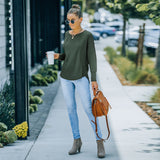 Women's Fall Outfits Top Autumn and Winter round Neck Long Sleeve Bottoming Shirt T-shirt for Women