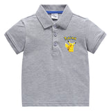 Children Pokemon Pikachu T Shirt Polo Cotton Baby T-shirt