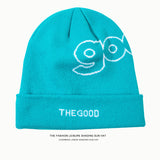 Toboggan Hat Autumn and Winter Woolen Hat Women's Letter Embroidery Beanie Hat