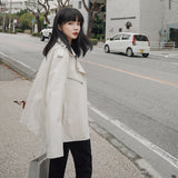 Cute Leather Jacket Women's White Slim Fit Spring and Autumn Fashion Pu Slimming Jacket Coat