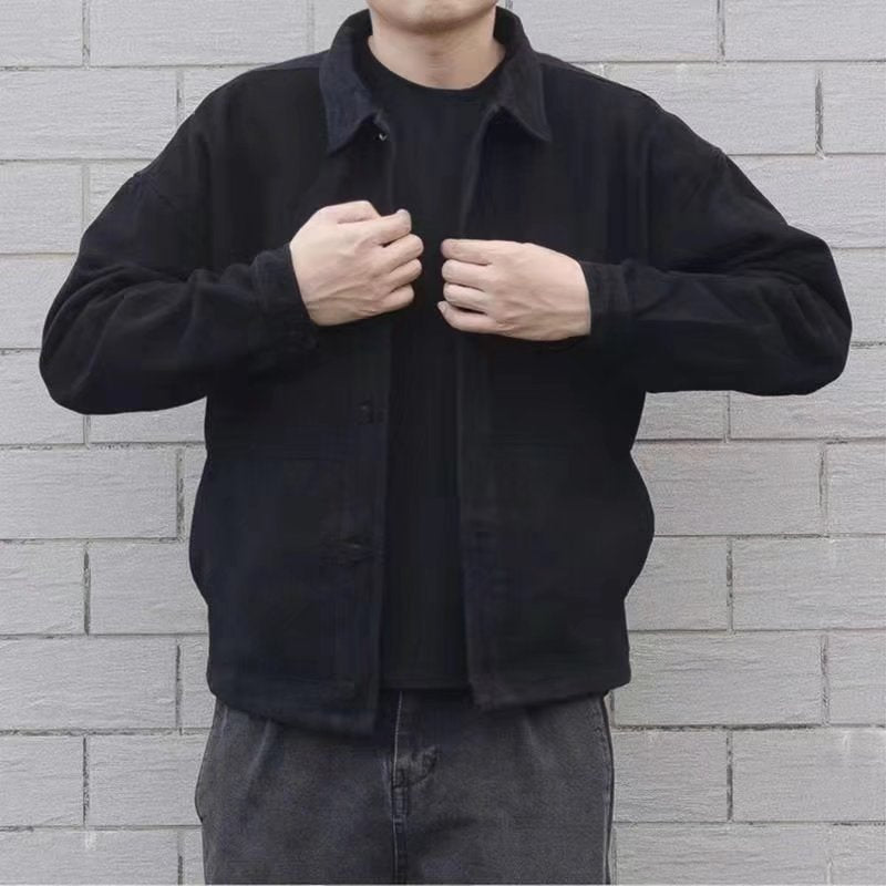 Men Denim Jacket Spring and Autumn Denim Jacket Men Loose Jacket
