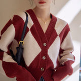 Preppy Aesthetic Sweater Vintage Fashion Autumn Knitted Coat
