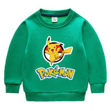 Children Pokemon Pikachu Hoodie Fleece Lined Padded Warm Keeping Winter Clothes Sweatershirt