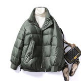 Women Winter Coats Puffer Jacket down Coat down Jacket Women's Winter Loose Contrast Color