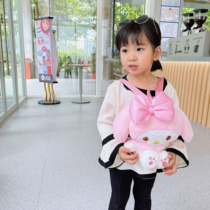 My Melody Plush Plush Rabbit Children's Backpack Cute Boys and Girls Small Backpack 2-6 Years Old Children's Toy Decoration Bag Kulomi
