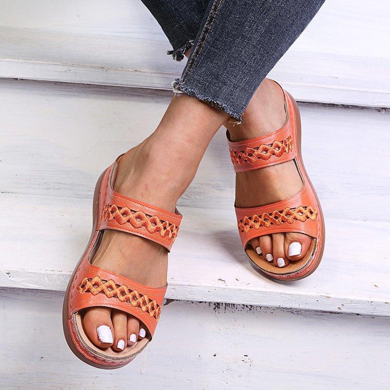 Women Open Toe Sandals Flats Summer Plus Size Sandals