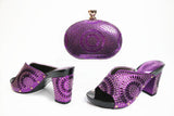 Hot Pink Heels Thick Heel Pointed Purple Fish Mouth Rubber Summer Sandals