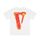 Skull Vlone Shirt Flame Covert One the Hades Factor Large V Print round Neck Loose Short Sleeves
